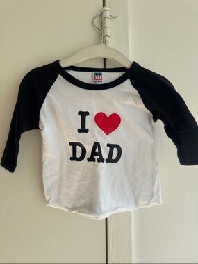 I Heart Dad Black & White Raglan Tee - Kids - size 6-12 months